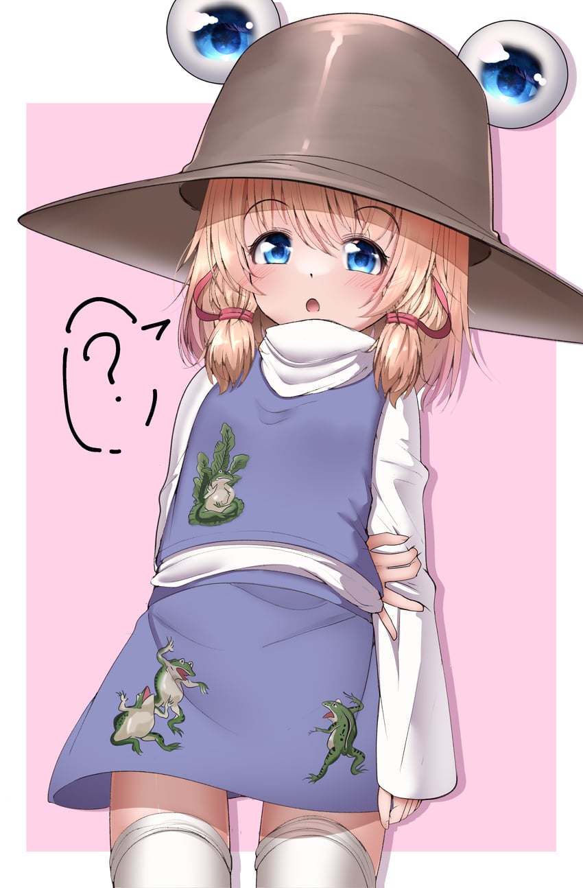 moriya suwako and pyonta (touhou) drawn by onkona_minazuki