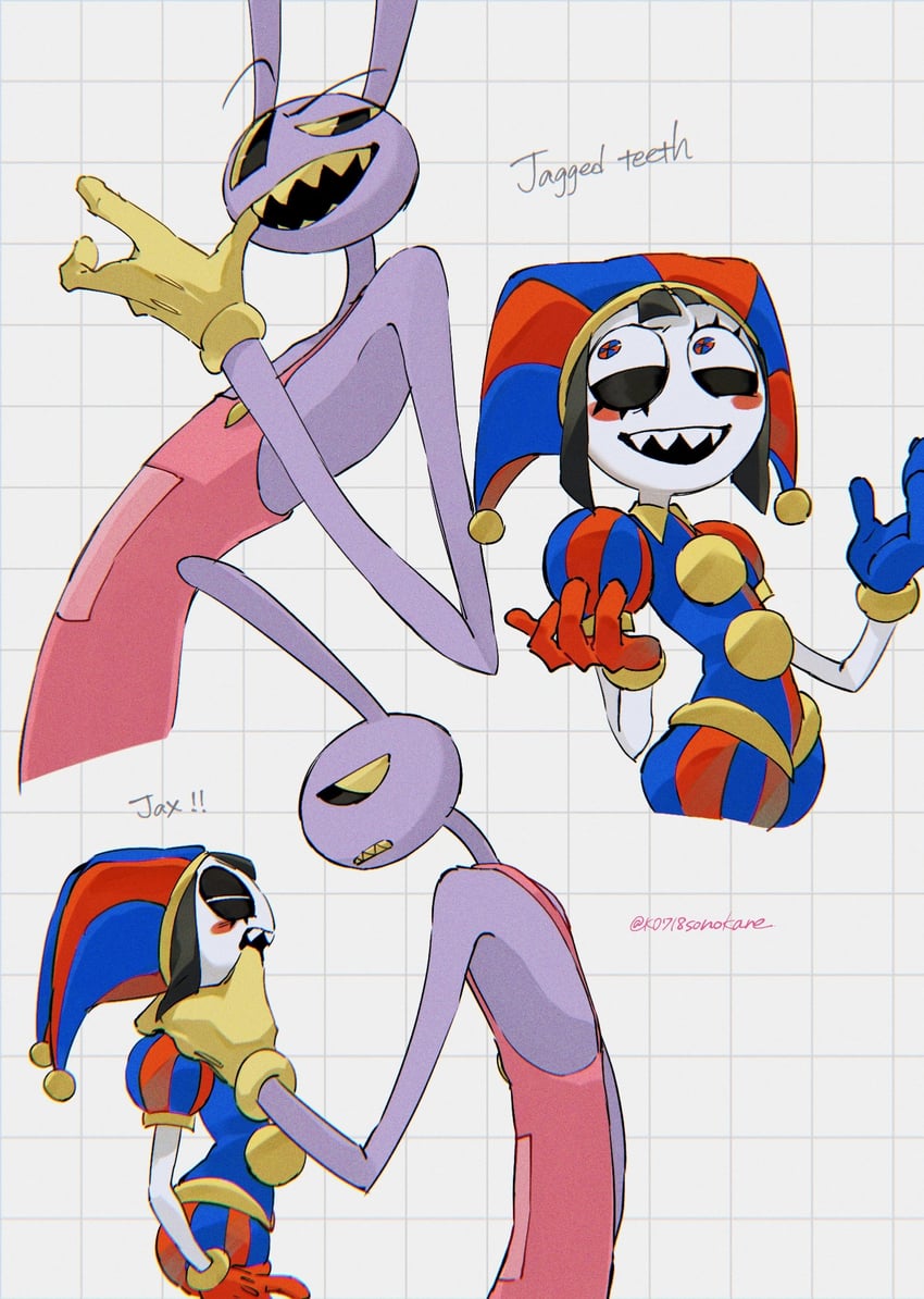 pomni and jax (the amazing digital circus) drawn by sonokare
