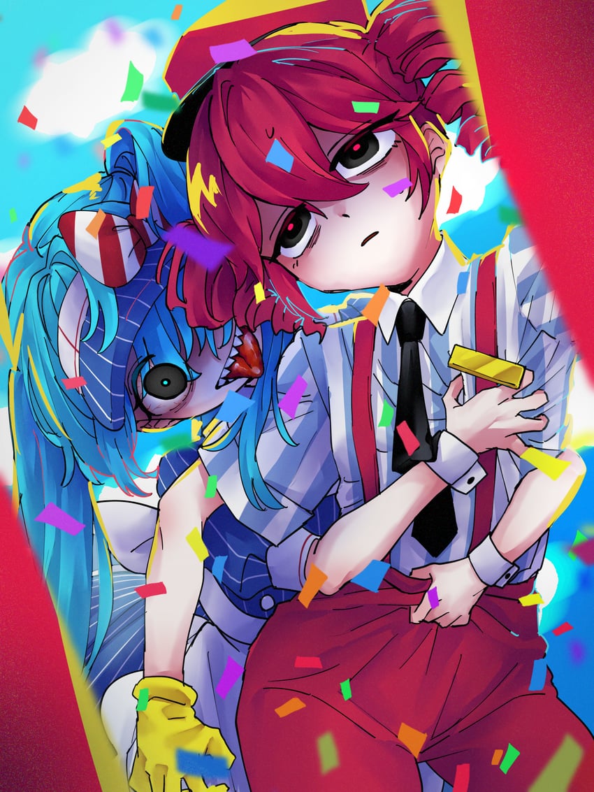 hatsune miku and kasane teto (vocaloid and 3 more) drawn by gomashimashio