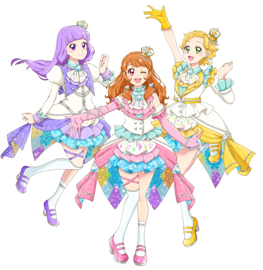 ozora akari, hikami sumire, and shinjo hinaki (aikatsu!) drawn by saru_monkey_s