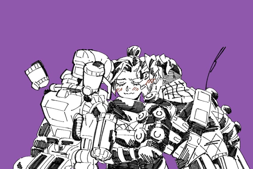 wraith, mirage, and pathfinder (apex legends) drawn by bug_(silkworm_hnw)