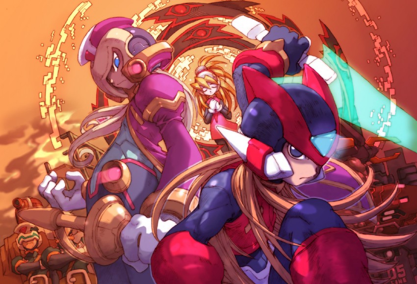 zero, zero(z), ciel, and elpizo (mega man and 2 more) drawn by nakayama_tooru