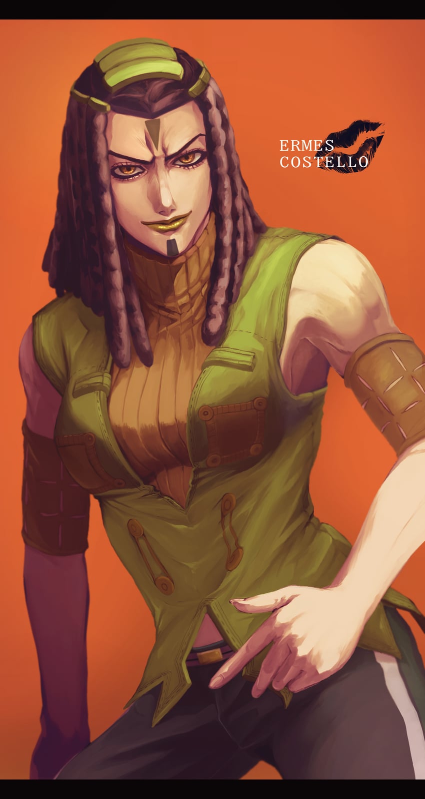 ermes costello (jojo no kimyou na bouken and 1 more) drawn by sano_(hospital_0434)