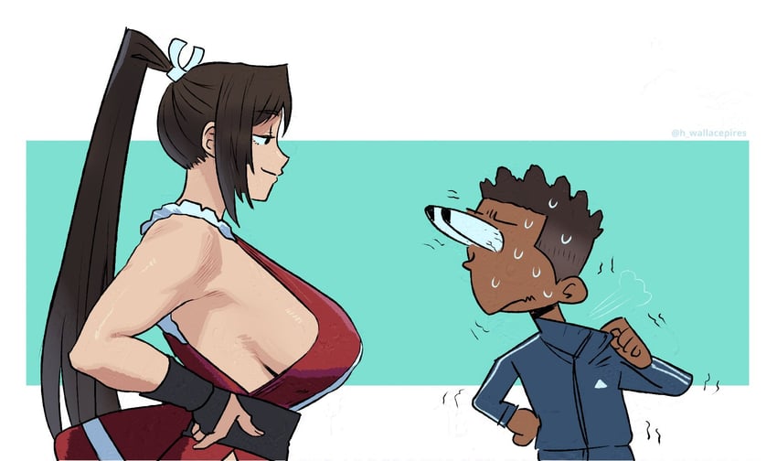 shiranui mai and player character (street fighter and 2 more) drawn by wallace_pires