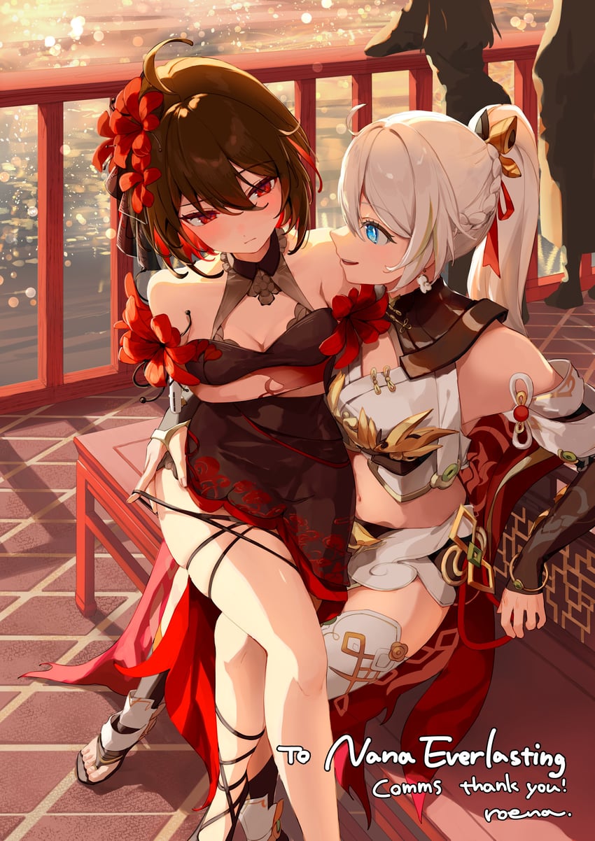 kiana kaslana, seele vollerei, and seele (honkai and 1 more) drawn by roena