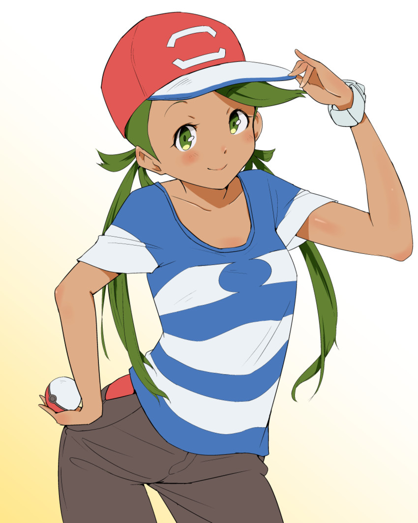 ash ketchum and mallow (pokemon and 1 more) drawn by ninchan