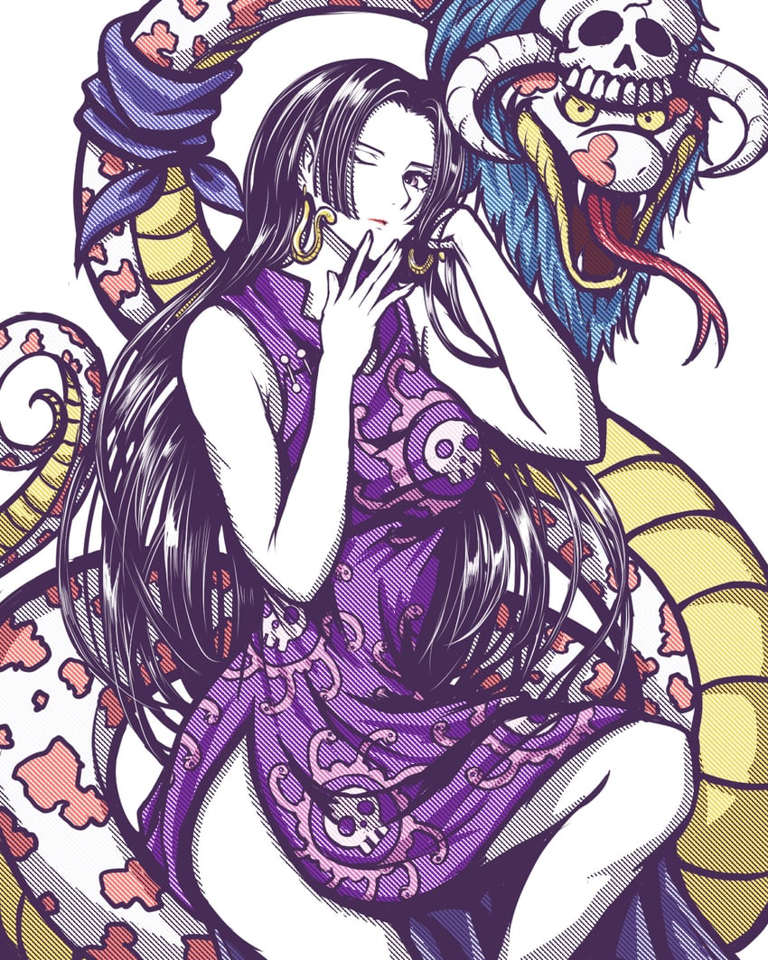 boa hancock and salome (one piece) drawn by tsukihi_shida