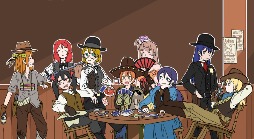 nishikino maki, tojo nozomi, sonoda umi, yazawa nico, ayase eli, and 4 more (love live! and 1 more) drawn by anyan_(jooho)