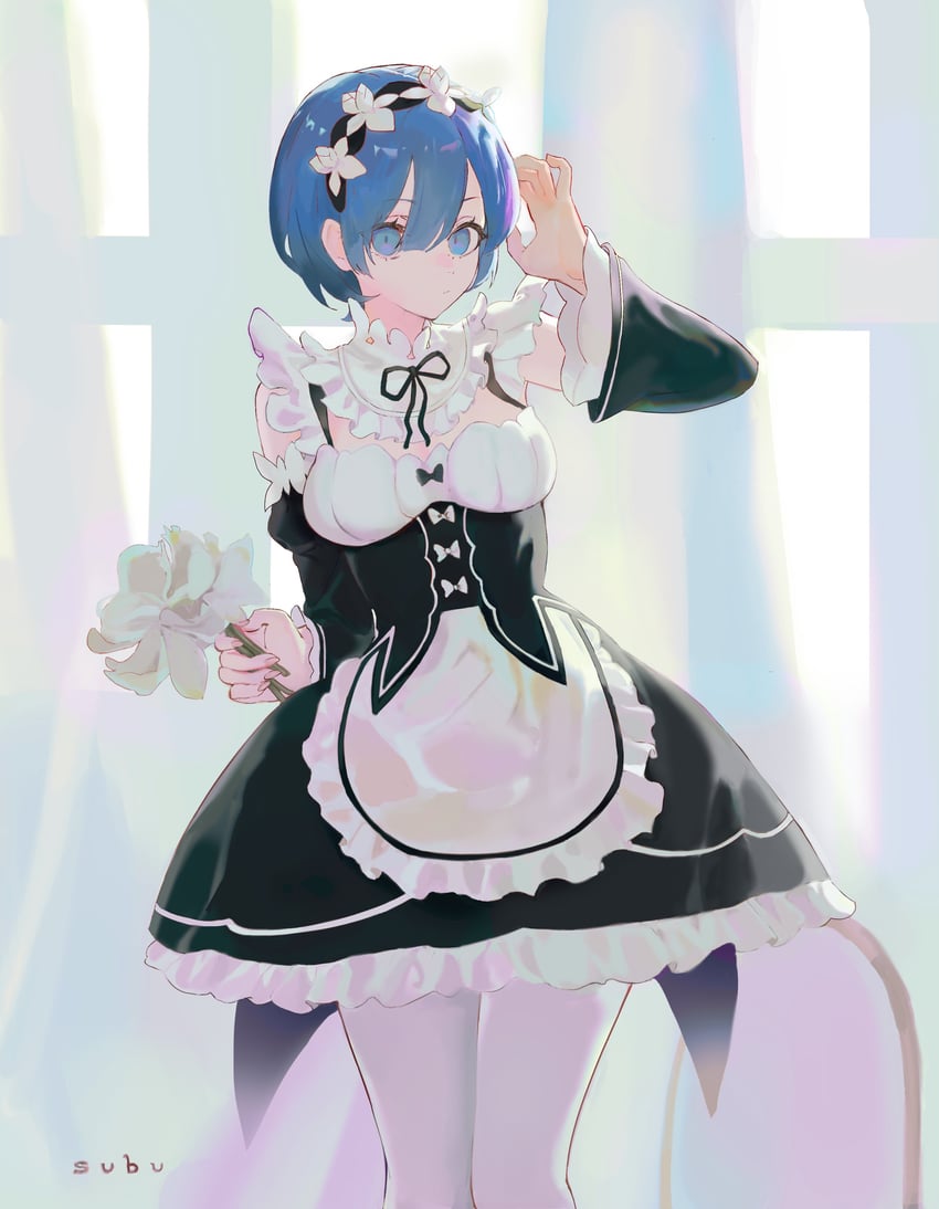 rem (re:zero kara hajimeru isekai seikatsu) drawn by subu_art