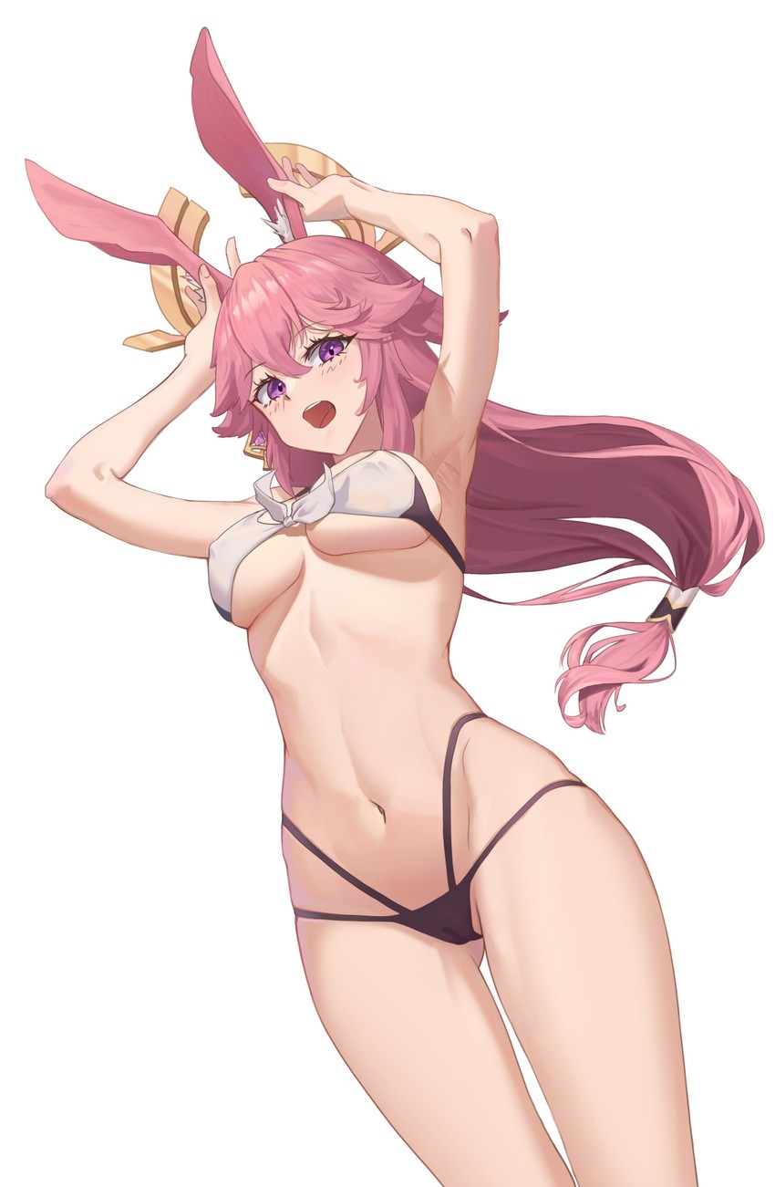 yae miko, yae sakura, and sakura ayane (genshin impact and 3 more) drawn by argus_(argus86998927)