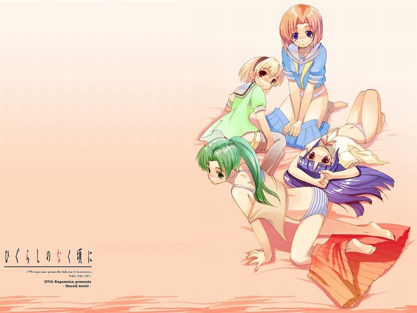 furude rika, ryuuguu rena, houjou satoko, and sonozaki mion (higurashi no naku koro ni) drawn by matsuzaki_yutaka