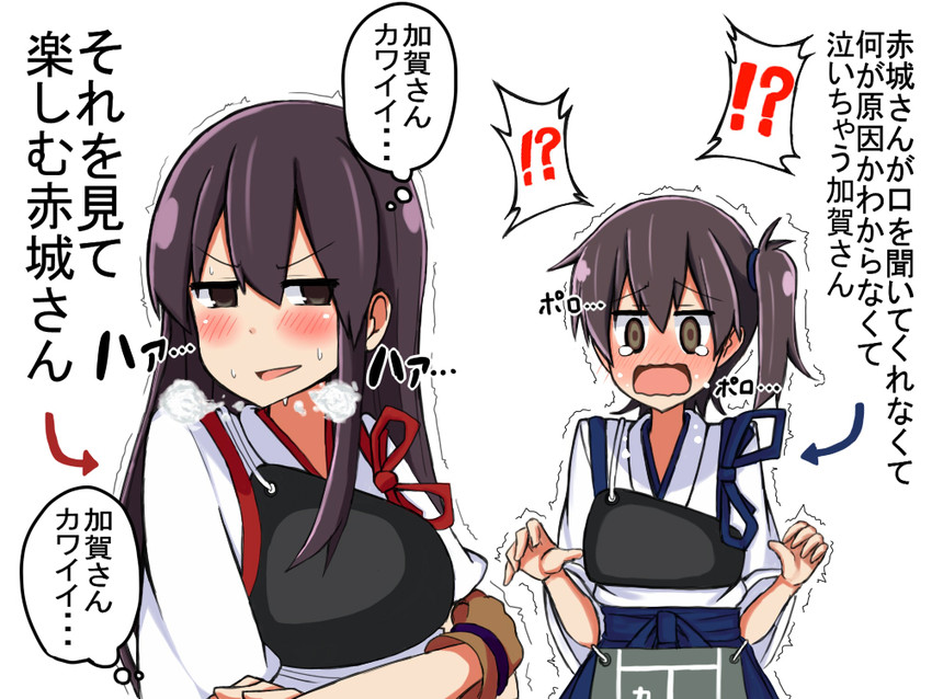 kaga and akagi (kantai collection) drawn by atsushi_(aaa-bbb)