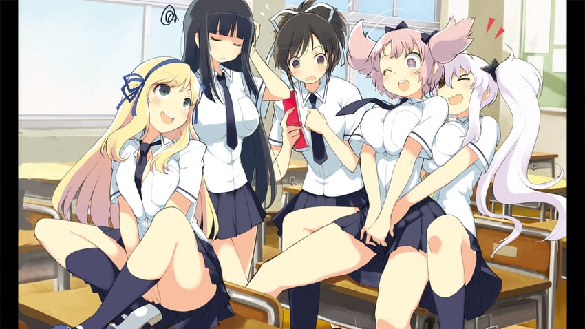 asuka, ikaruga, hibari, katsuragi, and yagyu (senran kagura and 1 more) drawn by yaegashi_nan