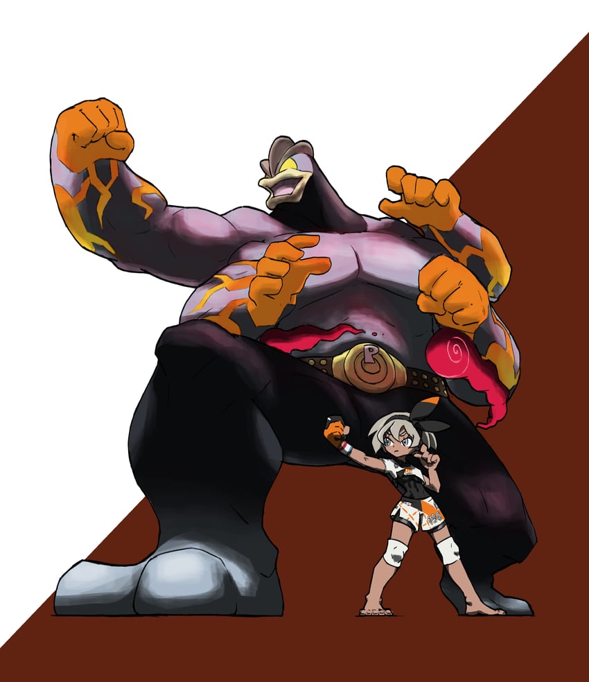bea, machamp, and gigantamax machamp (pokemon and 1 more) drawn by blacknirrow