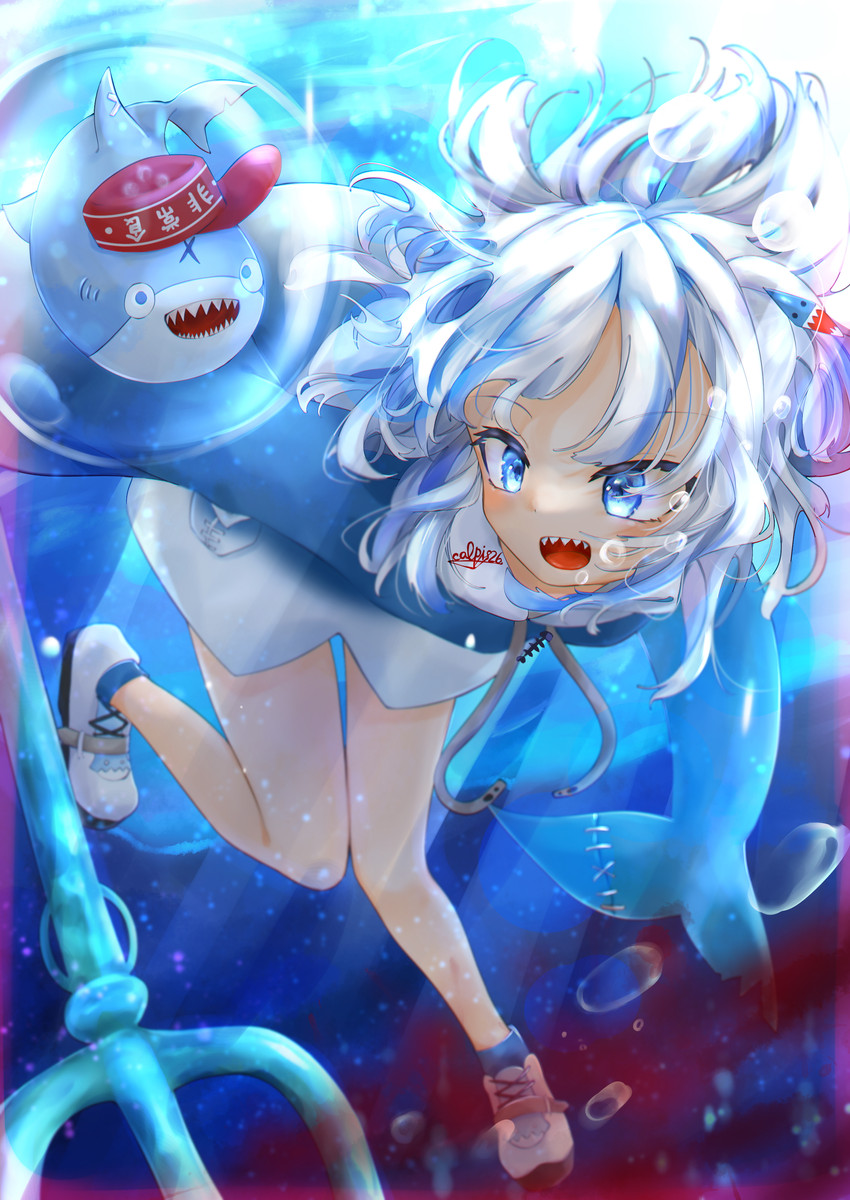 gawr gura and bloop (hololive and 1 more) drawn by calpis118