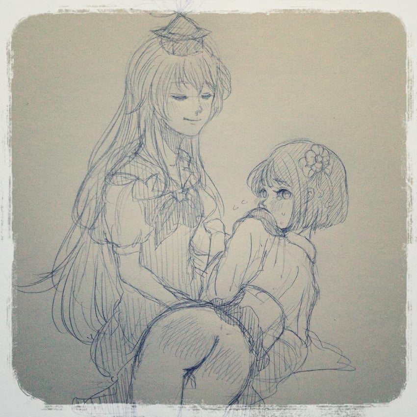kamishirasawa keine and hieda no akyuu (touhou) drawn by kasane_(16105548)