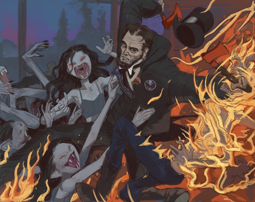 marceline abadeer and abraham lincoln (real life and 2 more) drawn by mossacannibalis