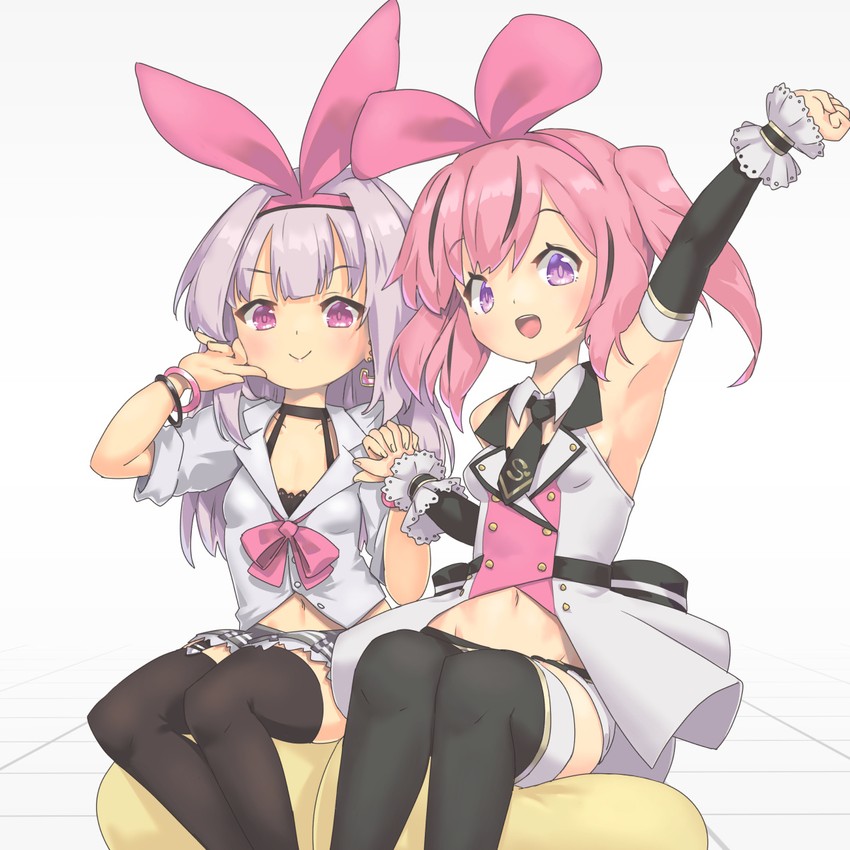 kizuna ai, saratoga, and hobby (azur lane and 1 more) drawn by henshitai_(user_cuvp2733)