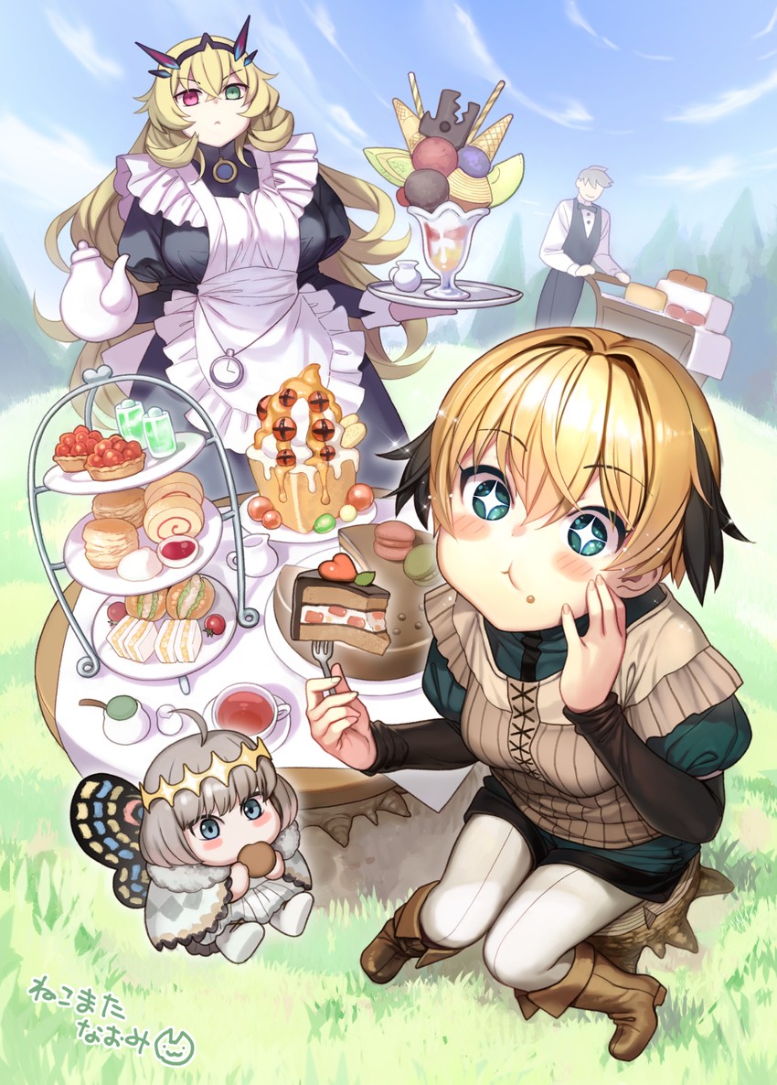 oberon, barghest, gareth, and percival (fate and 1 more) drawn by nekomata_naomi