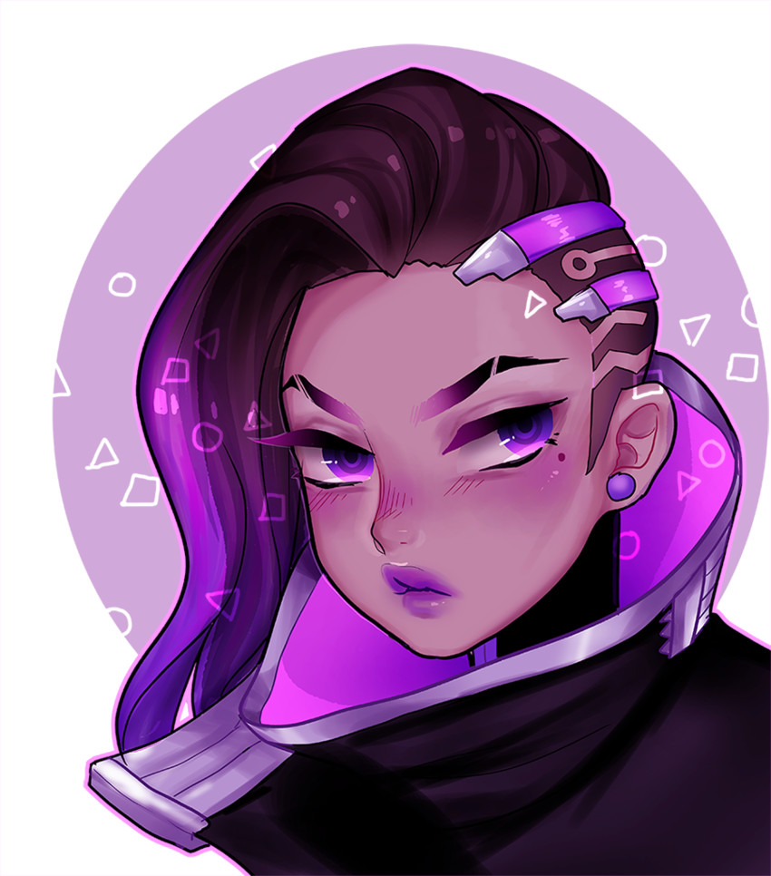 sombra (overwatch and 1 more) drawn by shari_cote