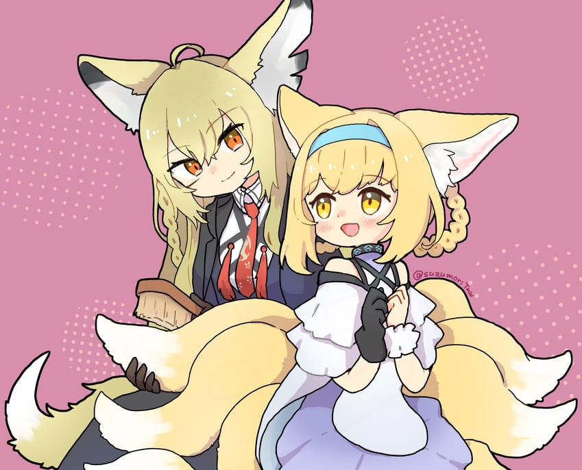 suzuran and vulpisfoglia (arknights) drawn by suzumori_(suzumoritmw)
