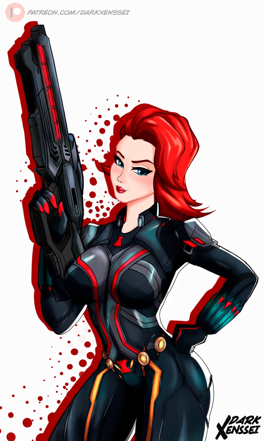 black widow and natasha romanoff (original and 3 more) drawn by darkxenssei