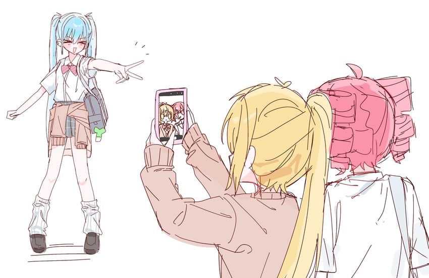 hatsune miku, kasane teto, and akita neru (vocaloid and 2 more) drawn by hyaku_mn56