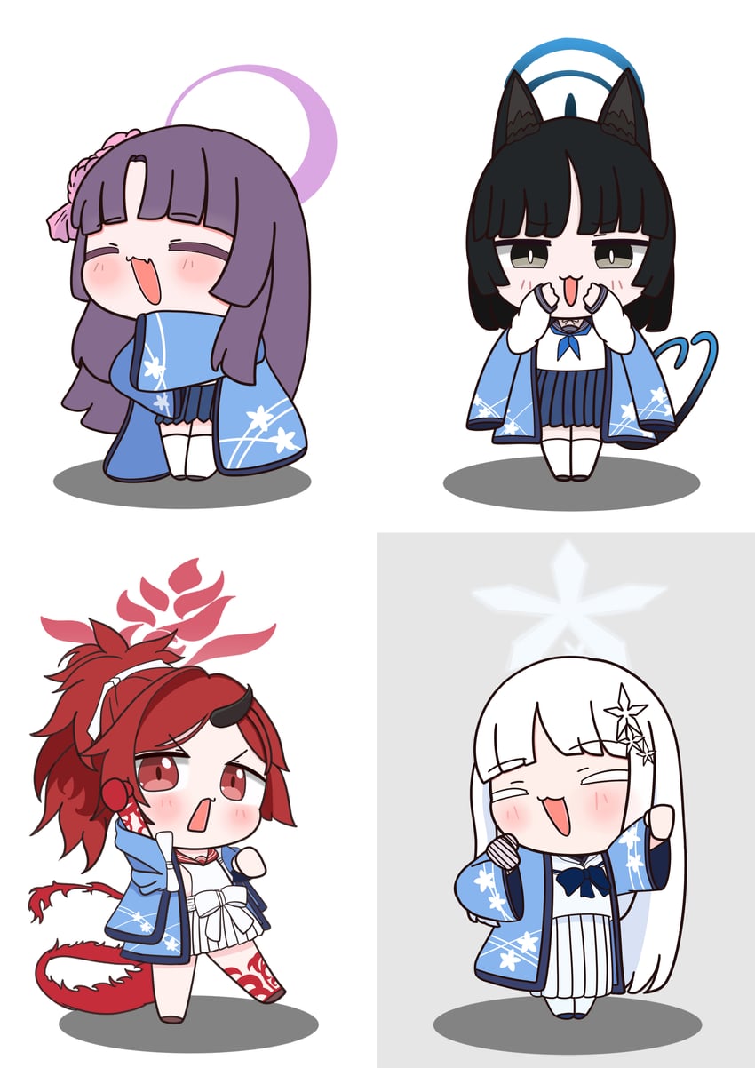 kikyou, yukari, renge, and nagusa (blue archive) drawn by destinedfor