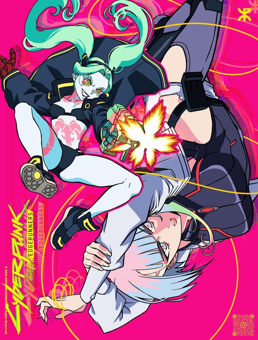 rebecca and lucy (cyberpunk and 1 more) drawn by apoloniodraws