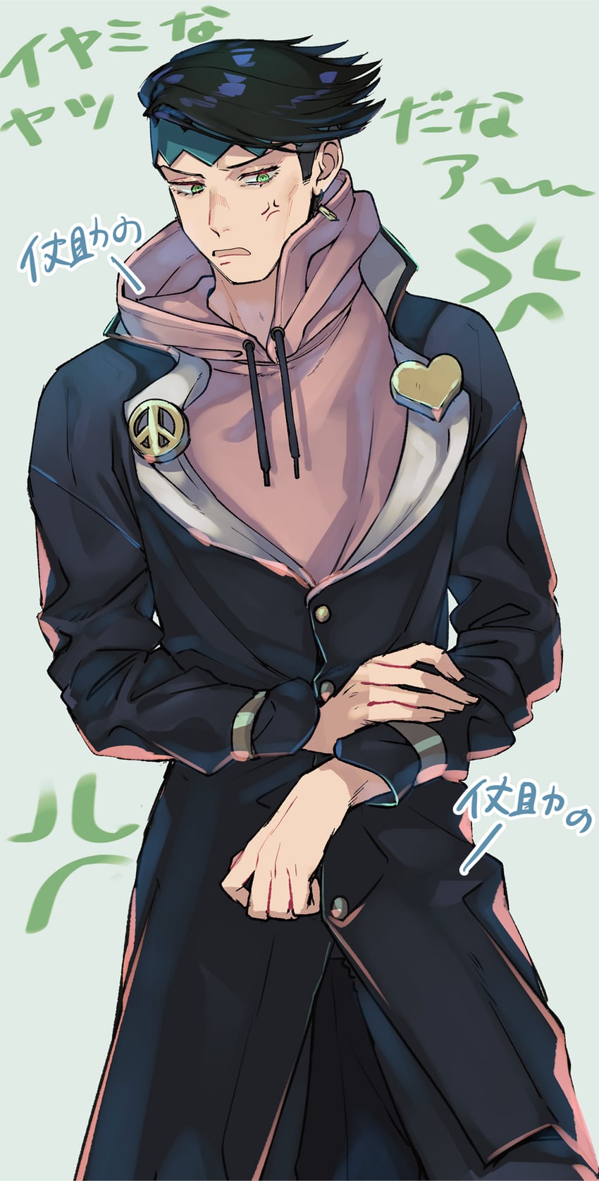 higashikata josuke and kishibe rohan (jojo no kimyou na bouken and 1 more) drawn by eringichips