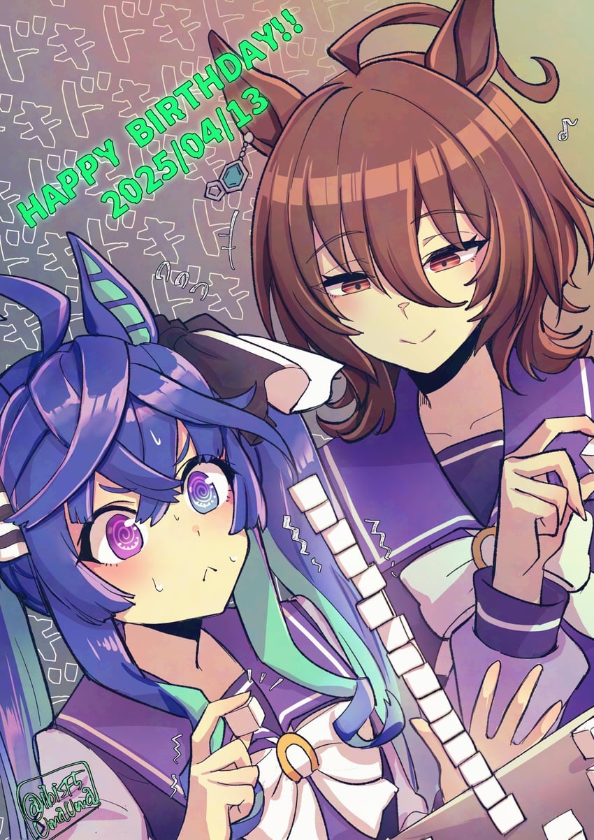 agnes tachyon and twin turbo (umamusume) drawn by hi_(ibisf5umauma)