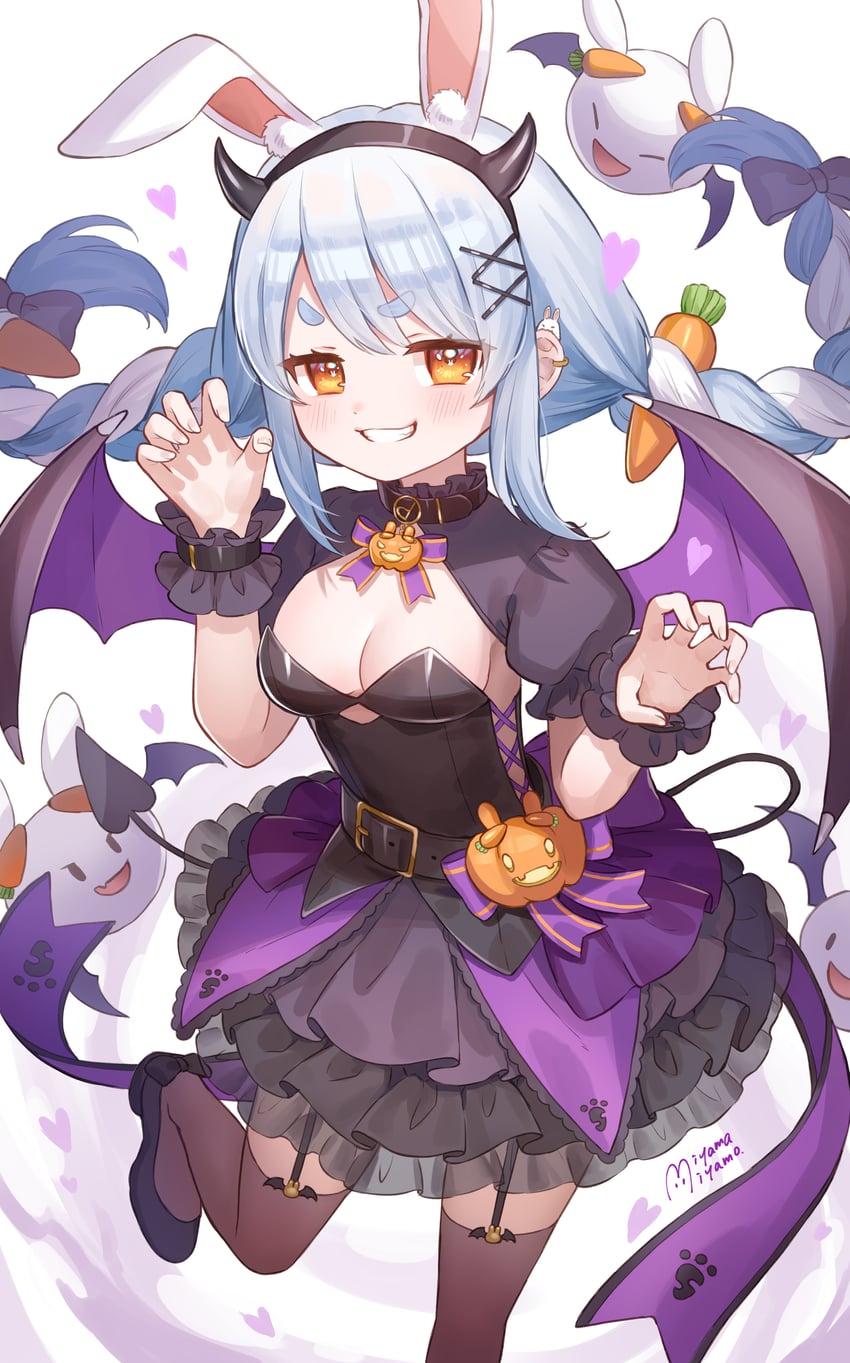 usada pekora and pekomon (hololive) drawn by miyamo_(fumifumi_no_ura)