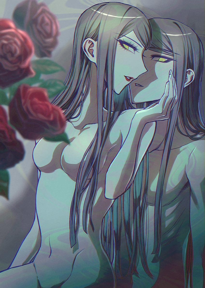 shinguji korekiyo and shinguji korekiyo's sister (danganronpa and 1 more) drawn by katahaba_(wawawa_wa_haha)