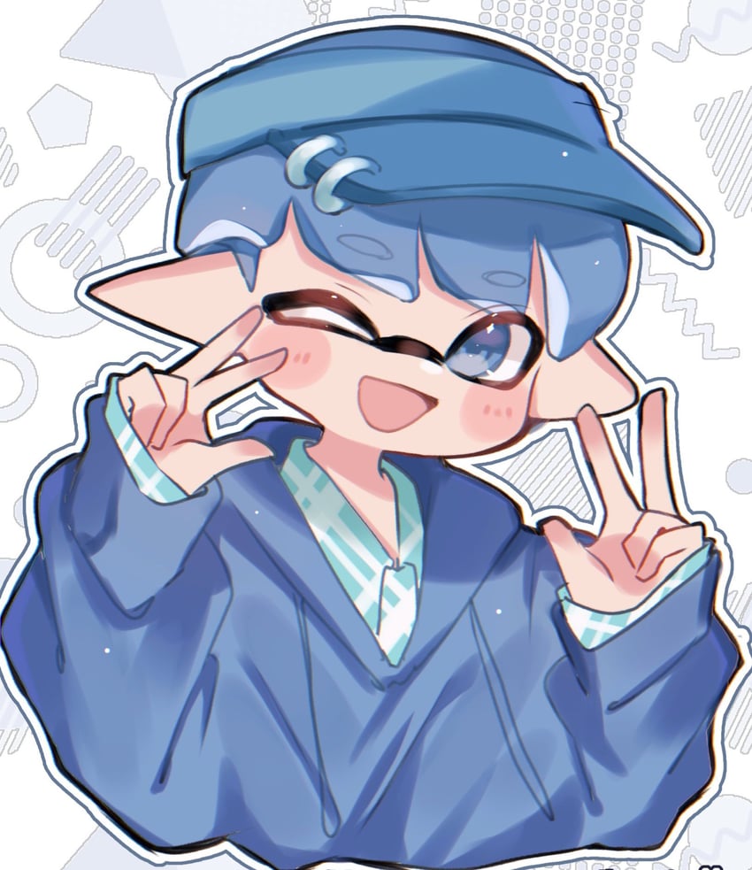 inkling player character and inkling boy (splatoon) drawn by yn_uo0