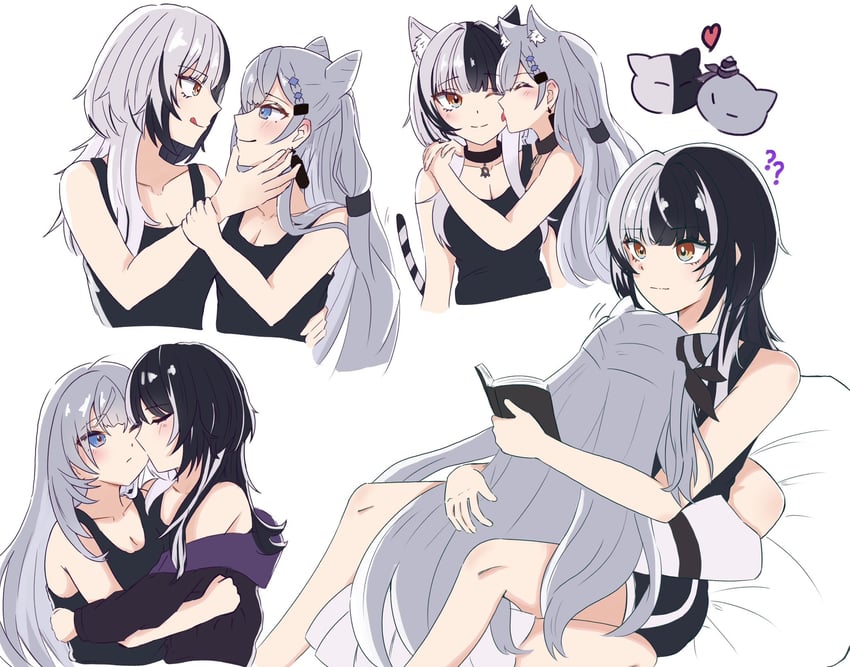 shiori novella and vestia zeta (hololive and 2 more) drawn by soraha_123
