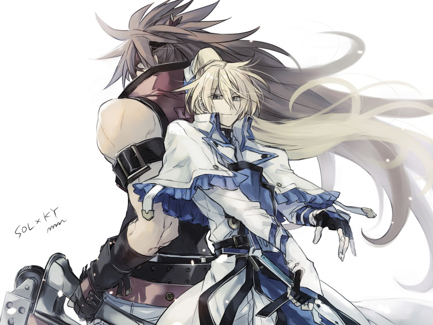 sol badguy and ky kiske (guilty gear and 1 more) drawn by maka_(morphine)