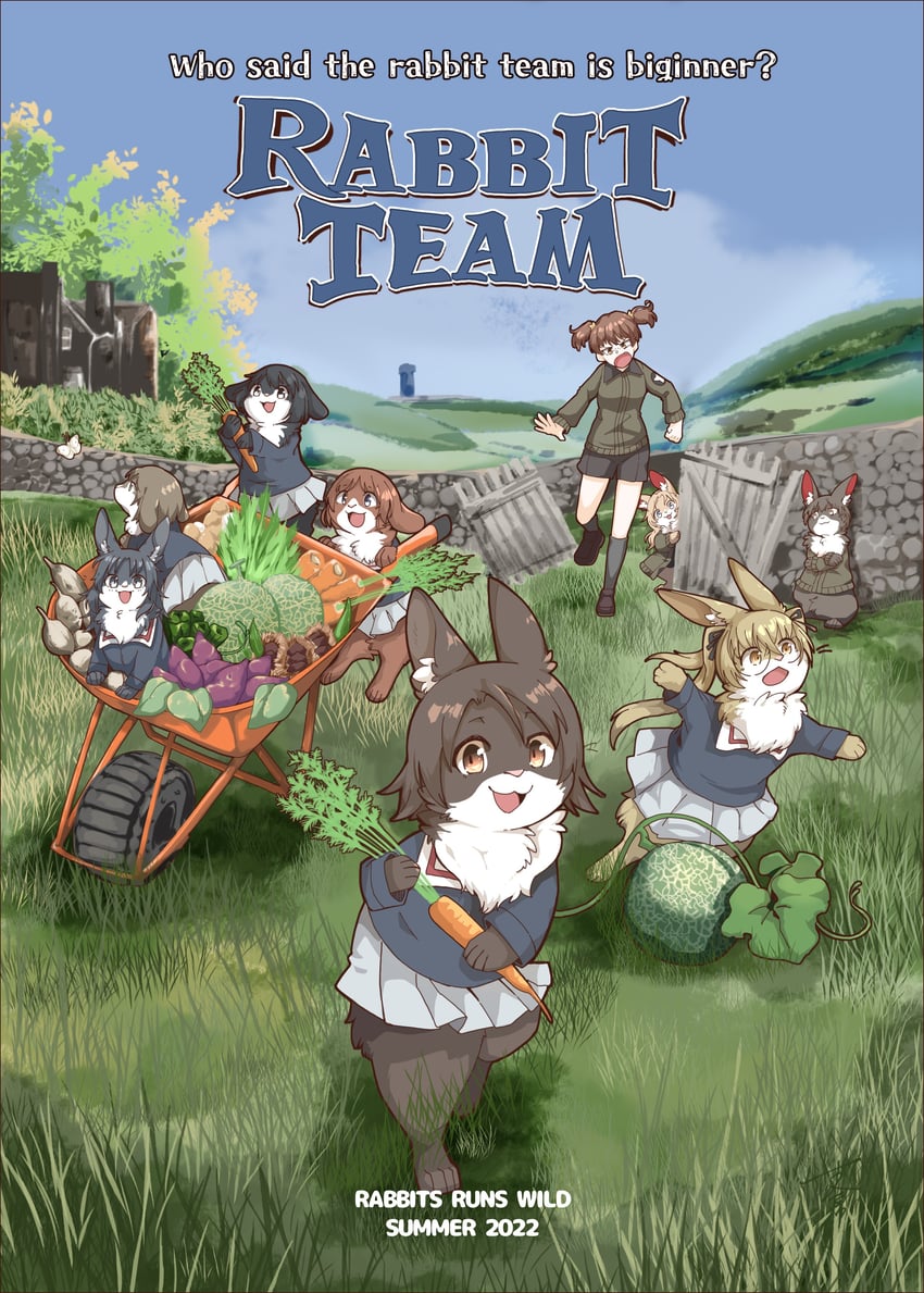 kay, sawa azusa, alisa, naomi, utsugi yuuki, and 4 more (girls und panzer and 1 more) drawn by hasekura_(hachinochun)
