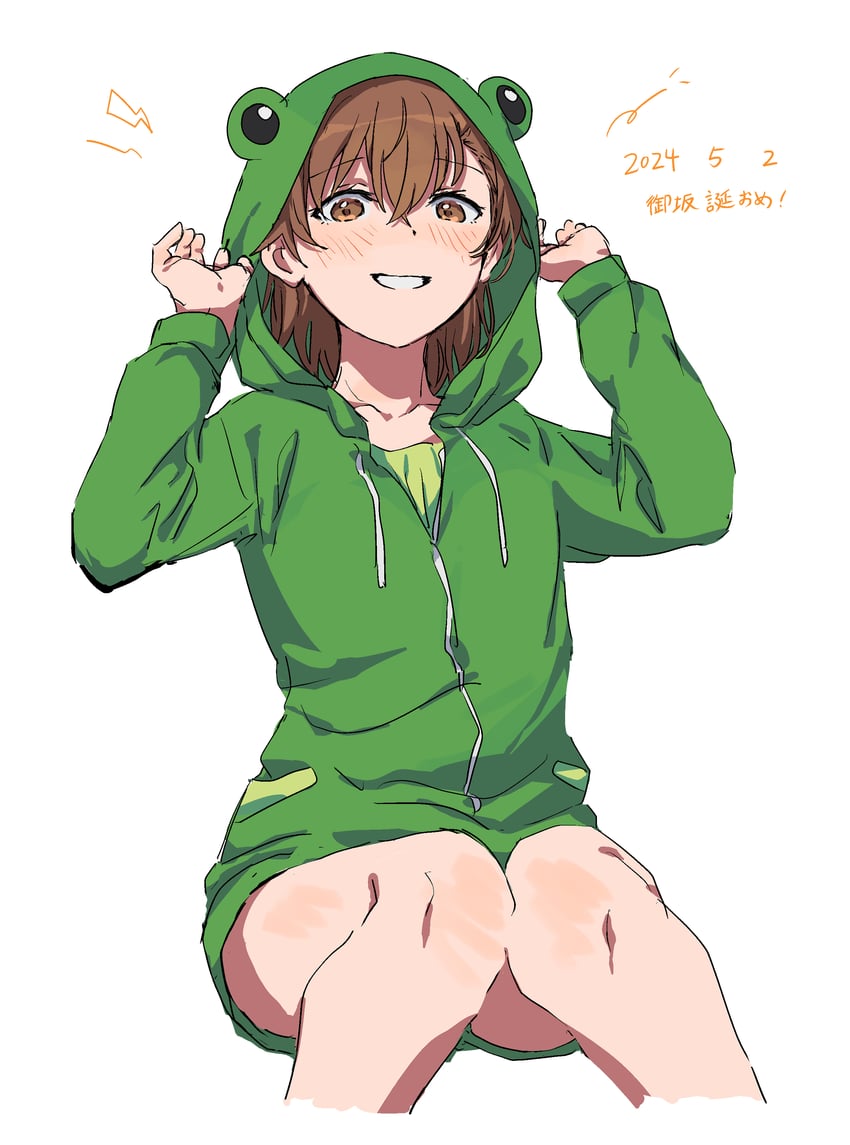 misaka mikoto and gekota (toaru majutsu no index and 1 more) drawn by takatisakana