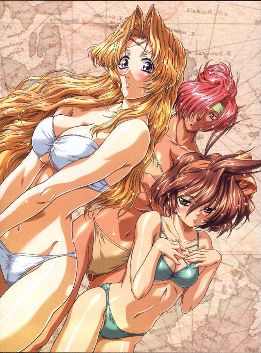 merrill, jeannie, and melissa (mahou senshi louie) drawn by yokota_mamoru