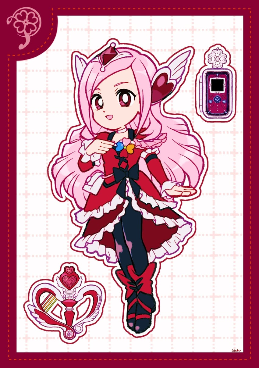 higashi setsuna and cure passion (precure and 1 more) drawn by uwded_207