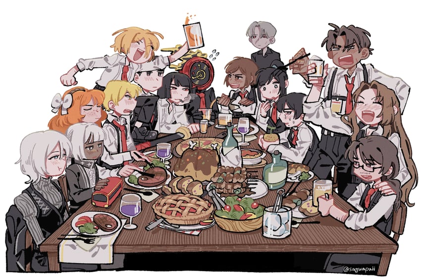 ishmael, don quixote, faust, sinclair, hong lu, and 9 more (project moon and 1 more) drawn by sagwapai