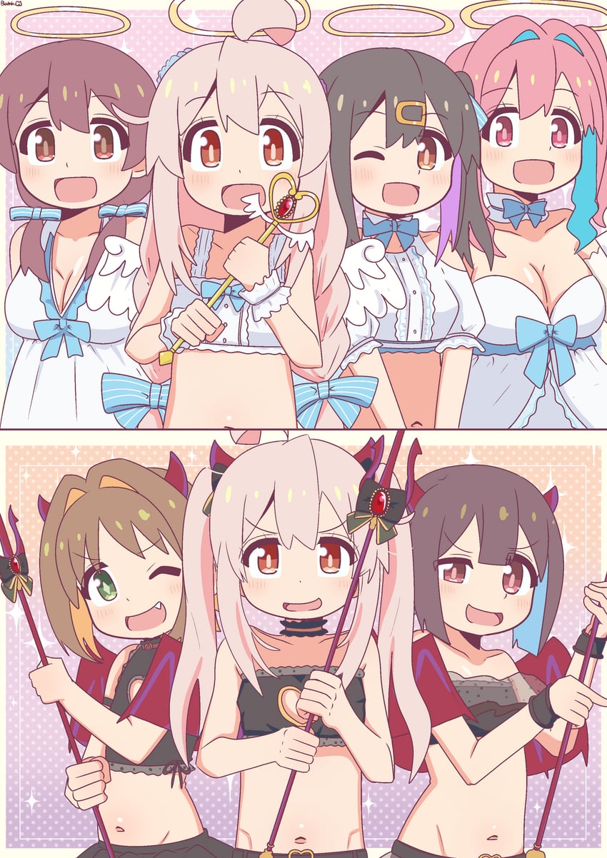 oyama mahiro, oyama mihari, hozuki momiji, oka asahi, murosaki miyo, and 1 more (onii-chan wa oshimai!) drawn by bambi2000line