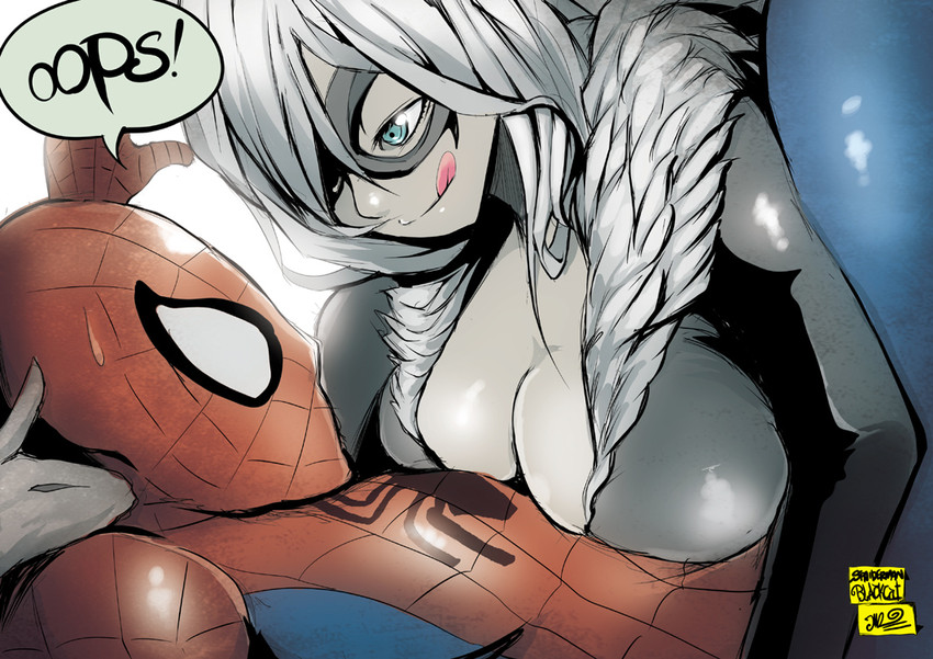 spider-man, peter parker, black cat, and felicia hardy (marvel and 1 more) drawn by jinbei