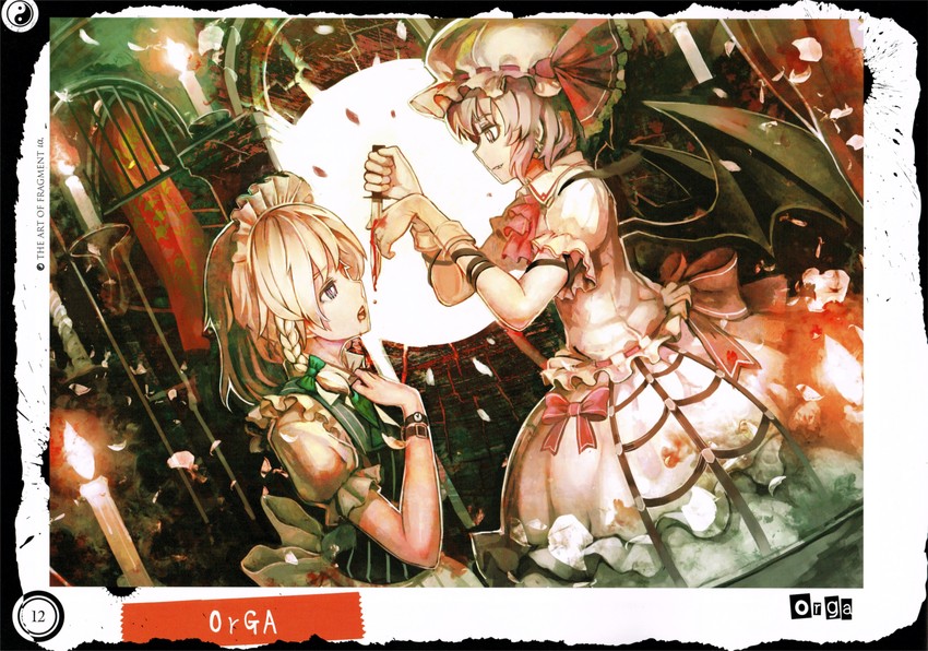 remilia scarlet and izayoi sakuya (touhou) drawn by organ_derwald
