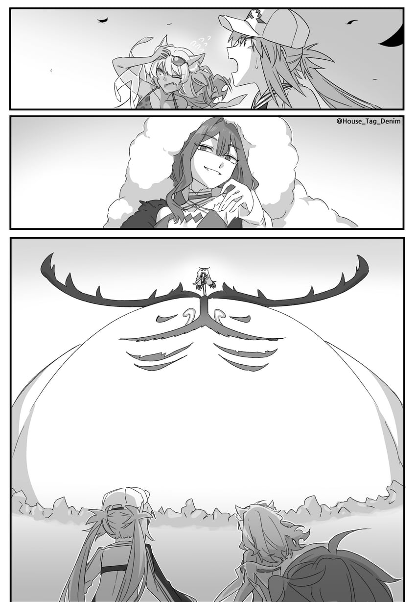 artoria pendragon, baobhan sith, artoria caster, suzuka gozen, and cernunnos (fate and 1 more) drawn by house_tag_denim
