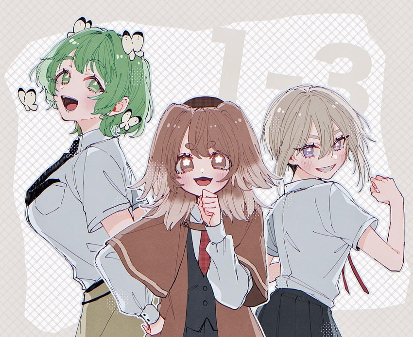 sutou iku, yasashiki yamame, and hasu hasuha (kimi no koto ga dai dai dai dai daisuki na 100-nin no kanojo) drawn by qu_qu71