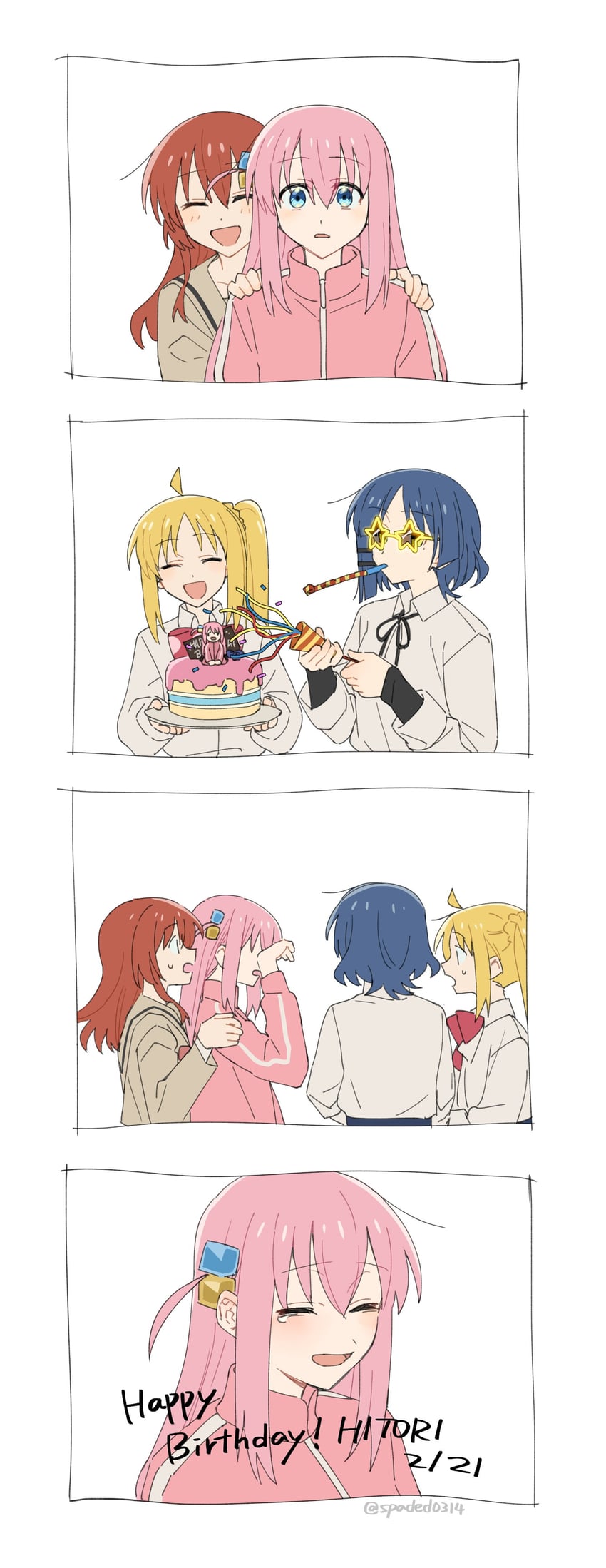 gotoh hitori, kita ikuyo, ijichi nijika, and yamada ryo (bocchi the rock!) drawn by melodyguru