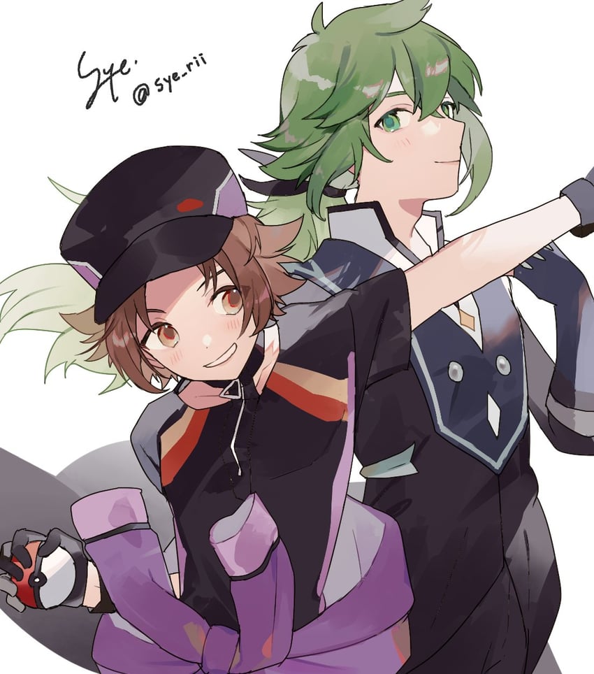 hilbert and n (pokemon and 1 more) drawn by syerii