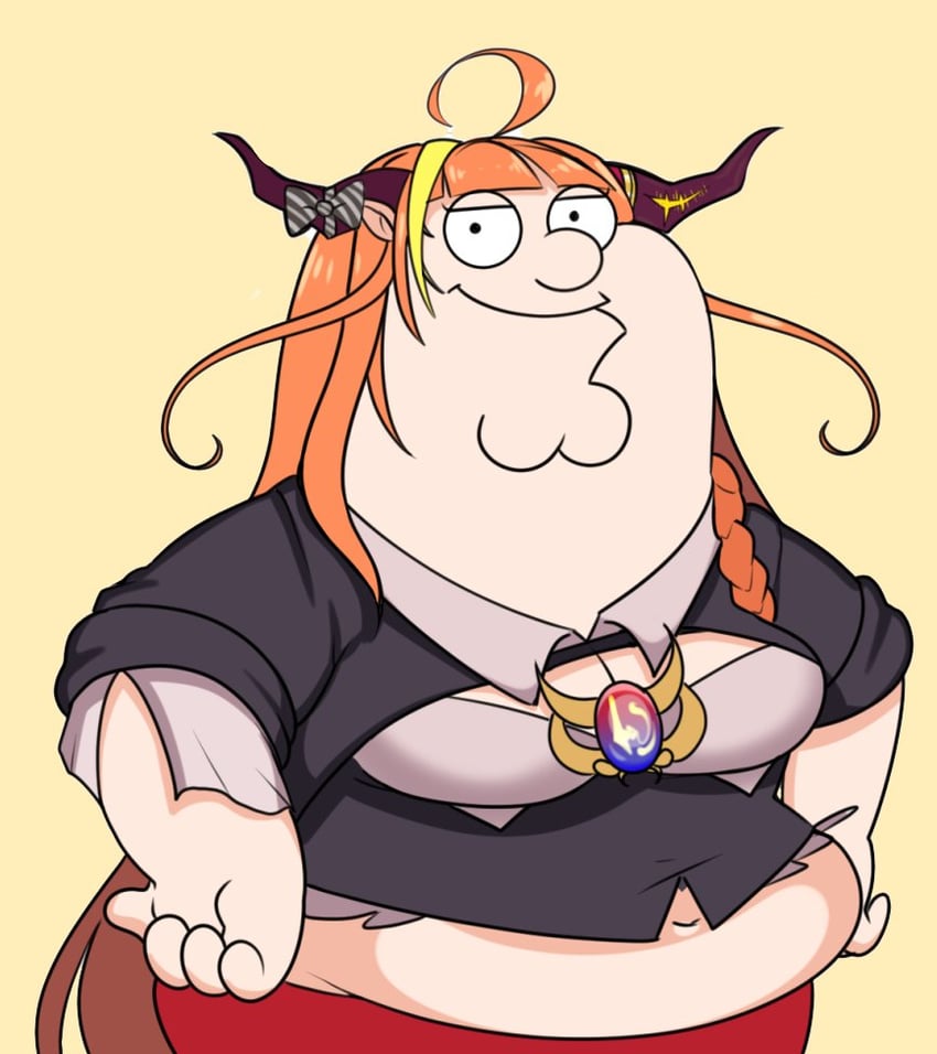 kiryu coco and peter griffin (hololive and 1 more) drawn by lewdishsnail
