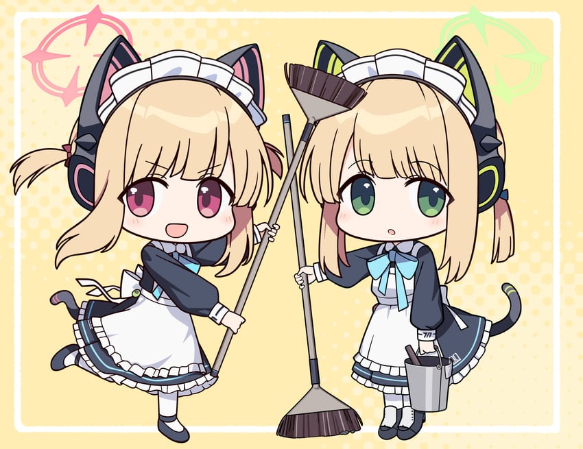 momoi and midori (blue archive) drawn by bell_(oppore_coppore)